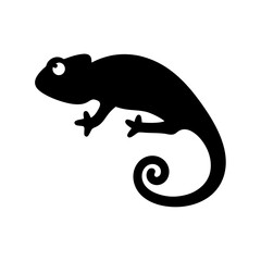 Simple black chameleon silhouette © MDMizanur