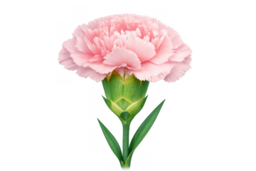Pink carnation flower blooming, symbolizing love, gratitude, and remembrance, for mother's day and special occasions