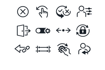 Cue icons disengage permission consent icon withdrawal option vector sign management return