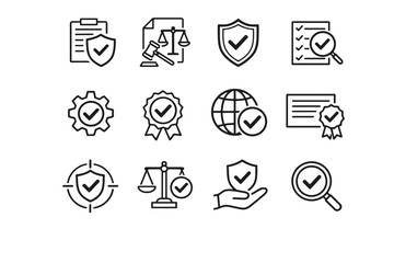 Alignment consent symbol digital vector policy compliance regulation icons icon trust assurance