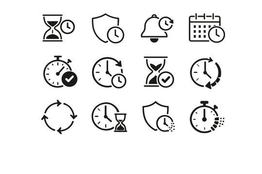 Expiry expiration vector icons digital indicator consent bound time temporal marker cue