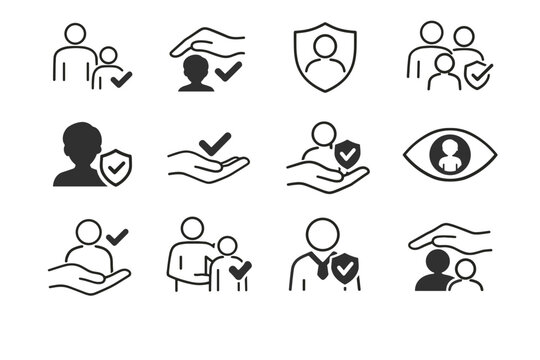 Marker vector authority delegated family cue icon consent care digital icons approval