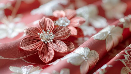 Kanzashi hair ornaments for Coming of Age Day celebration, traditional Japanese accessories