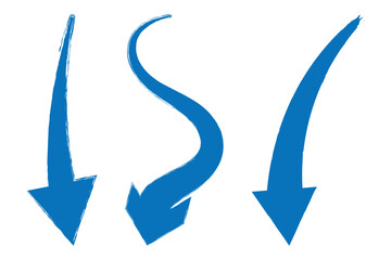 Simple black down arrow icon. Vector graphic symbol for direction and web download.