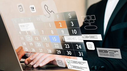 Intelligent digital calendar and planning panel with task lists, reminders, workflows, project management, meeting coordination, and productivity enhancement.