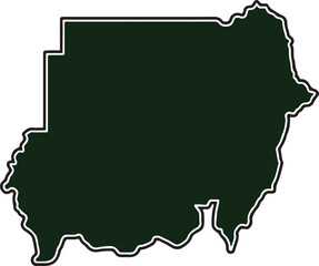 Illustration of a map of Hungary showing the countrys outline