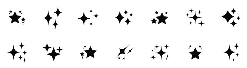 sparkle star set star icon Shine sparkle icon. Vector blink star for logo, sparkle clipart © MDATTAB