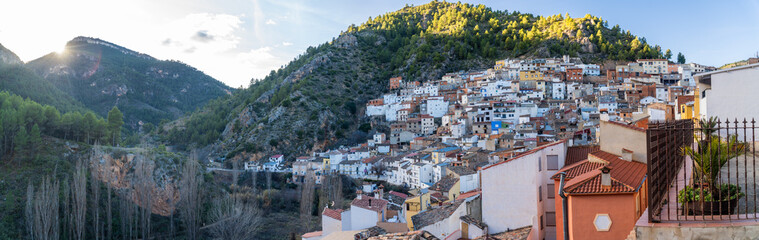 Panoramic view to Bogarra town, in Albacete Castilla la Mancha, Spain