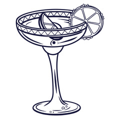 Modern Minimalist Cocktail Glass Line Art Graphic