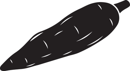 Black carrot isolated on white background vegetable illustration