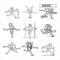 Finish Line Runner Achievement Motivation Poster