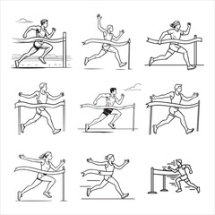 Running Victory Ribbon Success Motivation Illustration