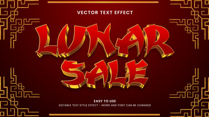 lunar sale editable text effect 3d vector