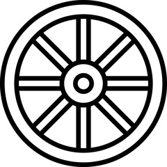 Fototapeta premium Wheel Line Icon – Vehicle Tire, Transport, and Mobility Symbol, Wheel Outline Icon – Car Tire, Rotation, and Automotive Part, Wheel Vector Icon – Transportation, Mechanics, and Motion