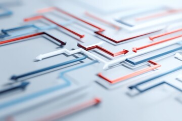 Abstract close-up of colorful circuit paths illustrating technological connections.