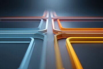 Abstract depiction of colorful lines merging and diverging, representing connection and direction.