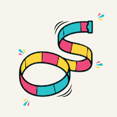 Halftone pop art dot flexible measuring tape in colorful segments for tailoring and construction, vector illustration