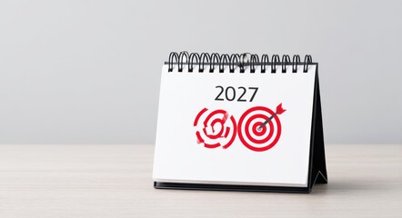 2027 desk calendar and a target icon