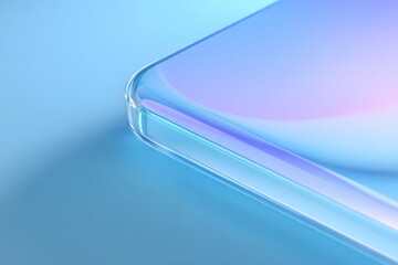 Minimal digital interface concept showcasing a sleek smartphone edge with soft gradient colors, emphasizing modern design and tranquility in a calm atmosphere