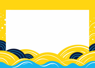 Vibrant ocean waves frame