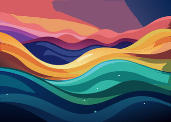 Abstract wavy landscape