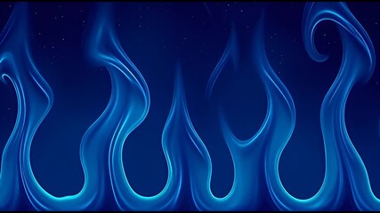 Flowing blue digital flames with glowing particles, abstract background - Powered by Adobe