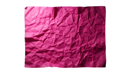 Vibrant pink crumpled paper texture on black background