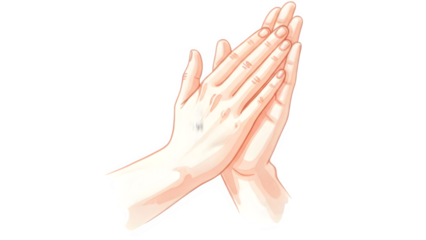 Praying hands in a gesture of gratitude and hope together