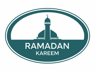 Ramadan Kareem Celebration Mosque Silhouette Design for Festive Greetings