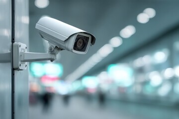 Security camera in a modern building