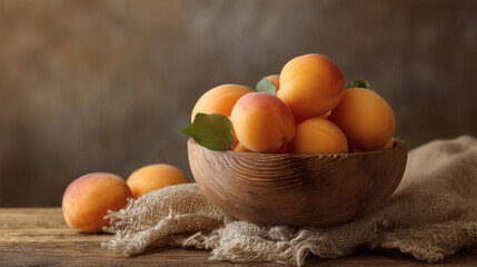Fresh Ripe Apricots Summer Fruit and Healthy Water Collection