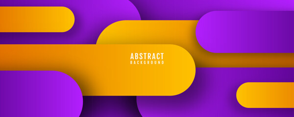 3D purple orange abstract background overlap layer on bright space with rounded lines effect decoration. Modern graphic design element cutout style concept for web, art, flyer, card, or brochure cover