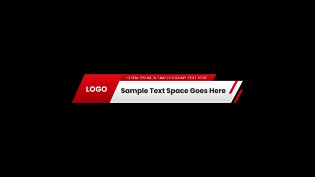 Minimalist Lower Third  Animation, Red and White color animated lower third, Have space for logo placement with green screen full Hd video.