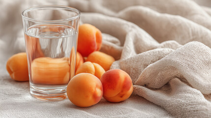 Fresh Apricot Infused Water Healthy Drink