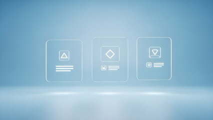 Modern interface icons on blue background for digital design