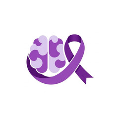Obraz premium Brain Cancer Awareness Ribbon Icon