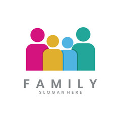 Abstract family group logo design