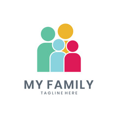 Abstract family group logo for unity and support