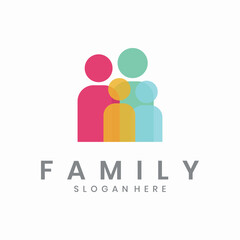 Family group logo icon design with human figure