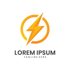 Electric power lightning logo design