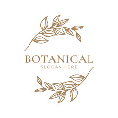Elegant botanical leaf logo design