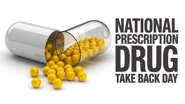 National prescription drug take back day awareness concept
