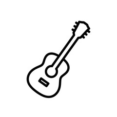 Fototapeta premium Acoustic Guitar Icon Outline Simple Line Art