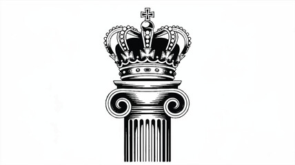 royal crown on top of a column capital