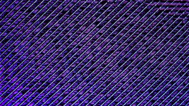 Abstract diagonal line pattern animation with purple digital texture and repetitive grid. Loopable video background inspired by electronic surface design, synthetic pattern, and minimal tech motion.