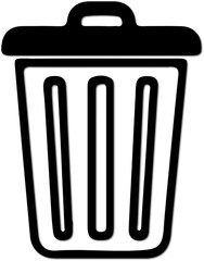 Simple black trash can icon a clean vector illustration representing waste disposal and recycling perfect for web and app design