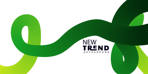 Abstract green ribbon vector background for presentation design layout template