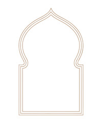 Minimalist Islamic Arch Outline Vector - Simple Moroccan Door or Window Frame Silhouette