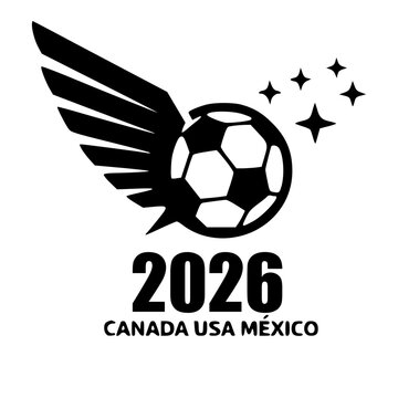 winged soccer ball 2026 emblem .world cup logo concept 2026