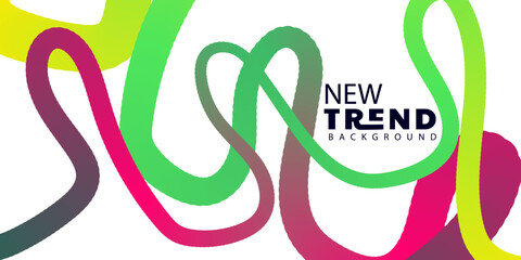 Modern Abstract Background Design with Gradient Color Swirls and New Trend Text